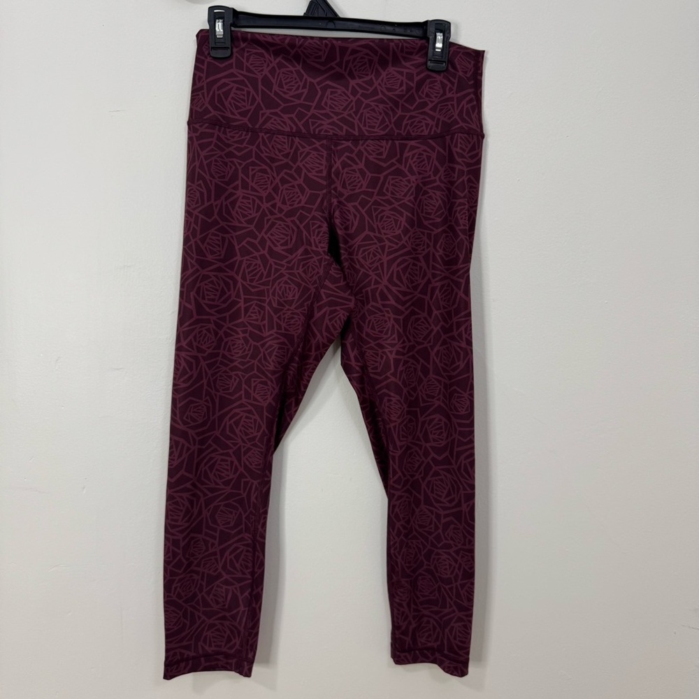 Lululemon High Times Leggings in Posey Red Grape Bordeaux Drama Size 12